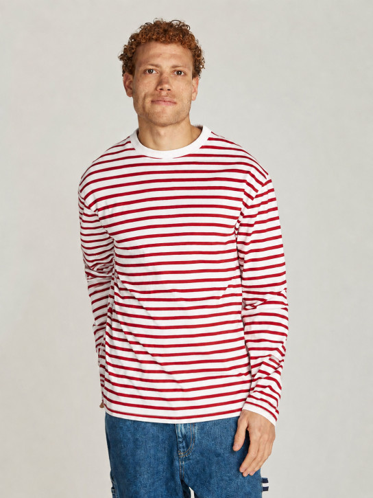 Tommy Jeans pánské červenobílé tričko