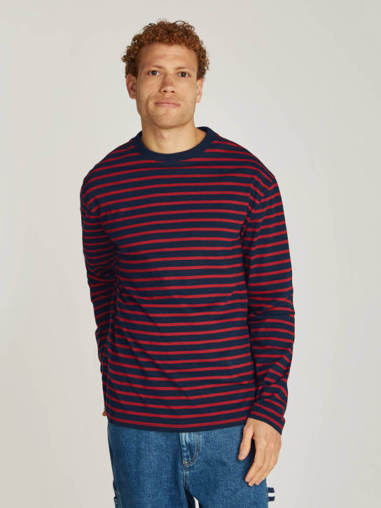 Tommy Jeans pánské červenomodré tričko