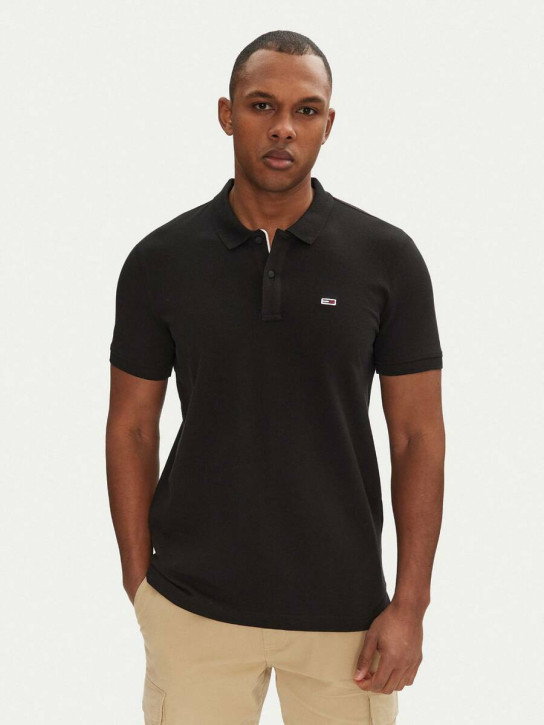 Tommy Jeans pánské černé polo tričko