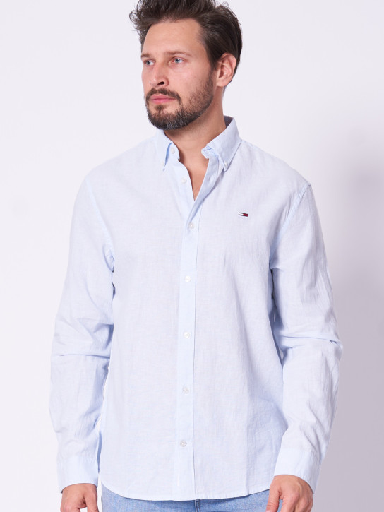 Tommy Jeans pánská světle modrá košile