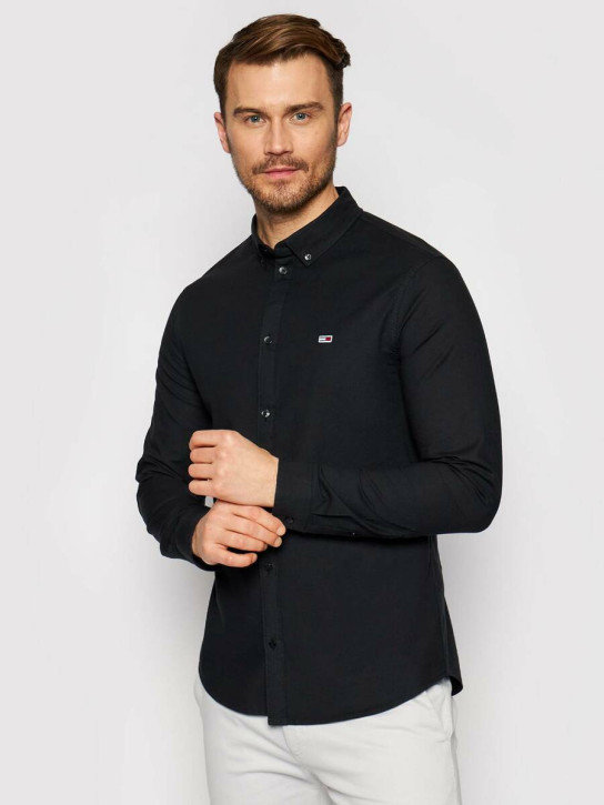 Tommy Jeans pánská černá košile