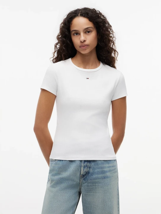 Tommy Jeans dámské bílé tričko