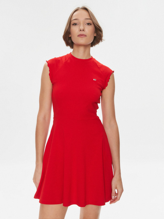 Tommy Jeans dámské červené šaty Babylock
