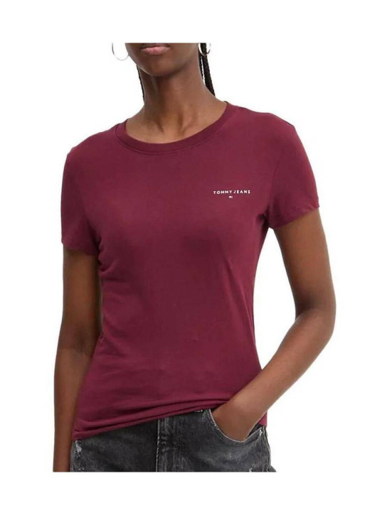 Tommy Jeans dámské vínové tričko
