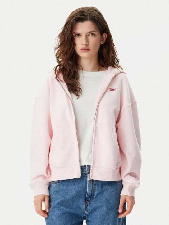 Tommy Jeans dámská růžová mikina