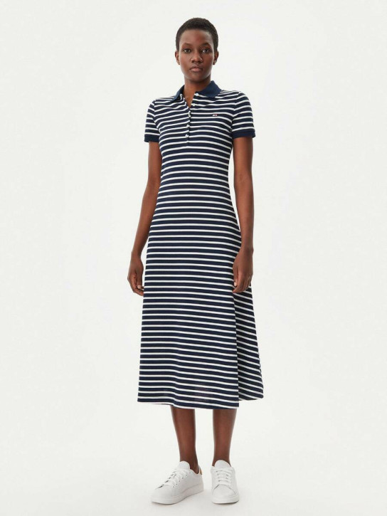 Tommy Jeans dámské pruhované polo šaty