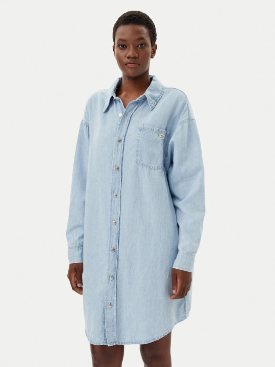 Calvin Klein dámské modré košilové šaty