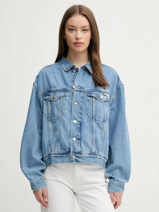 Calvin Klein dámská modrá džínová bunda