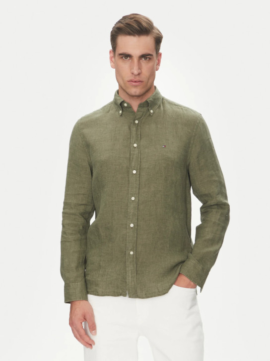 Tommy Hilfiger pánská khaki košile