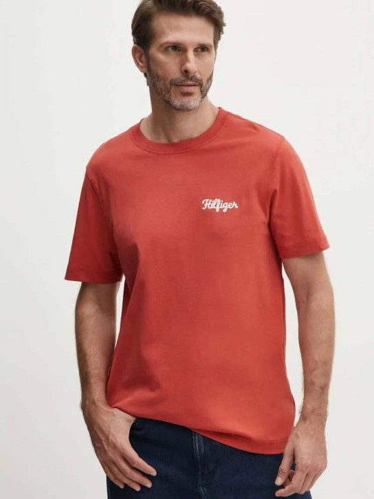 Tommy Hilfiger pánské cihlové tričko