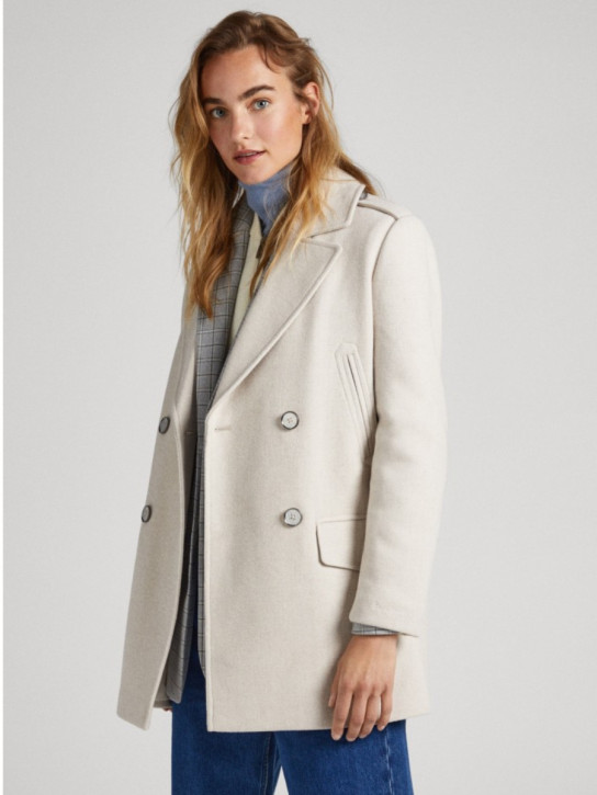 Pepe Jeans dámský krémový kabát