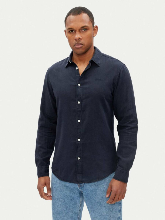 Pepe Jeans pánská tmavě modrá košile Arnau