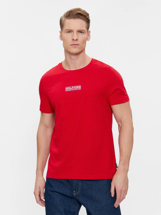 Tommy Hilfiger pánské červené tričko