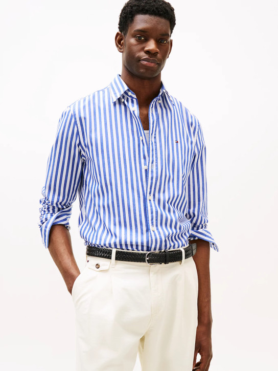 Tommy Hilfiger pánská pruhovaná košile Poplin
