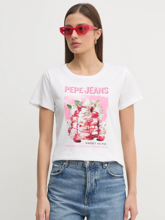 Pepe Jeans dámské bílé tričko