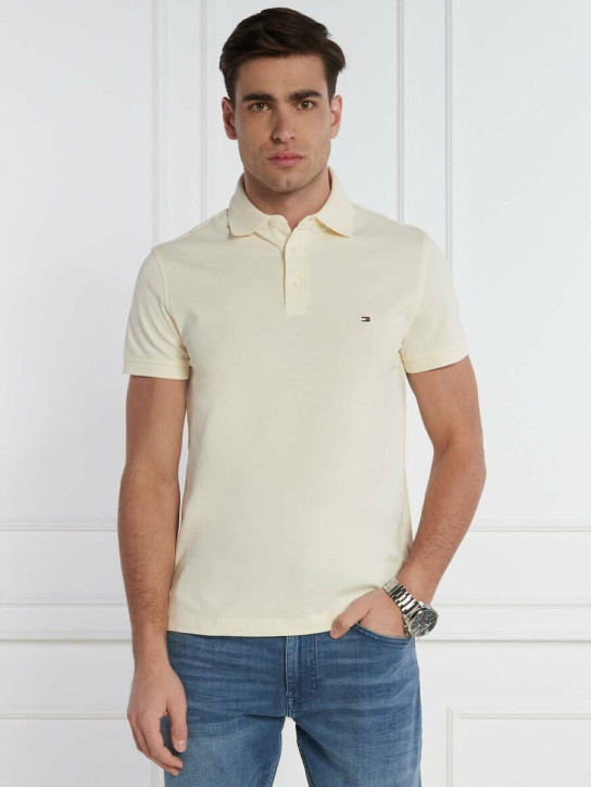 Tommy Hilfiger pánské krémové polo tričko