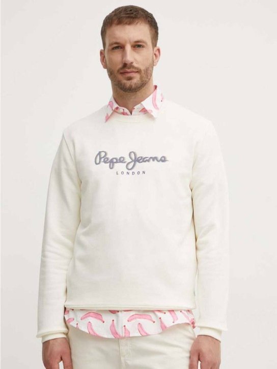 Pepe Jeans pánská smetanová mikina