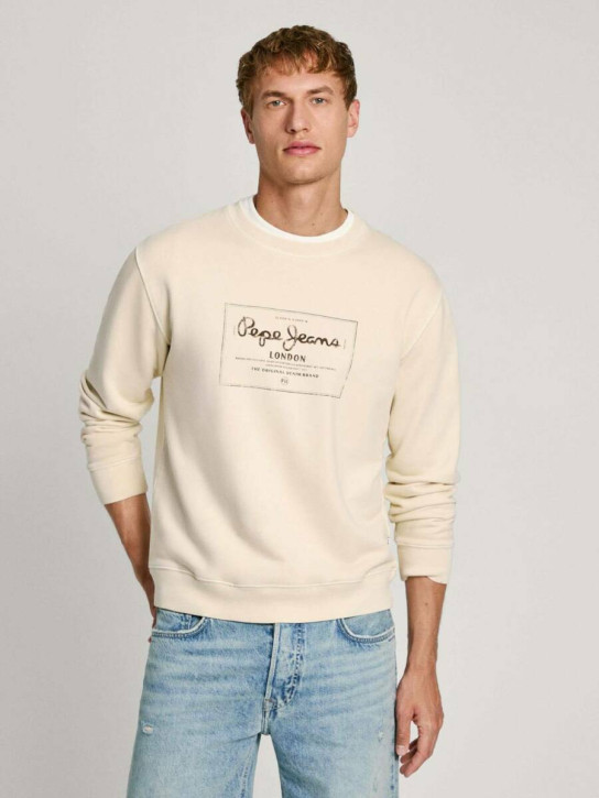 Pepe Jeans pánská béžová mikina Simon