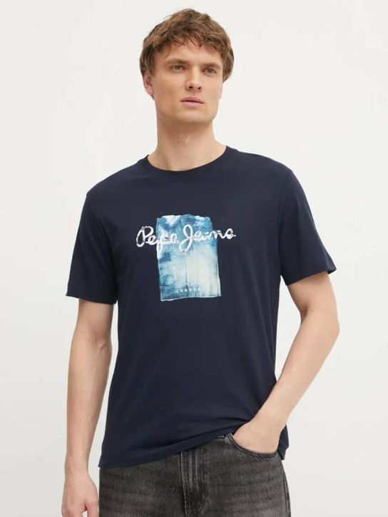 Pepe Jeans pánské modré tričko Prush