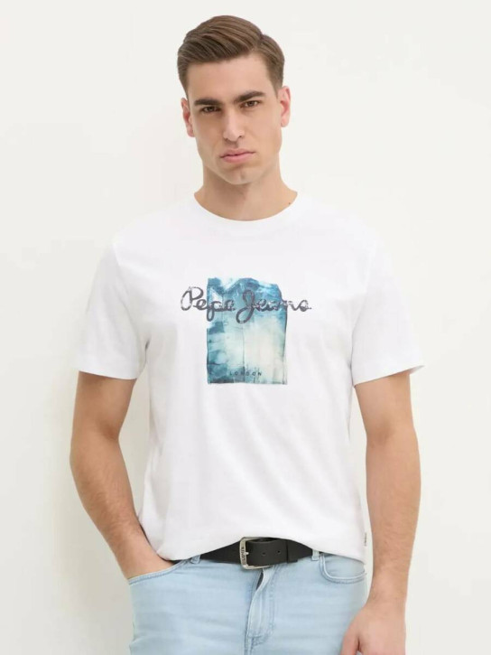 Pepe Jeans pánské bílé tričko Prush