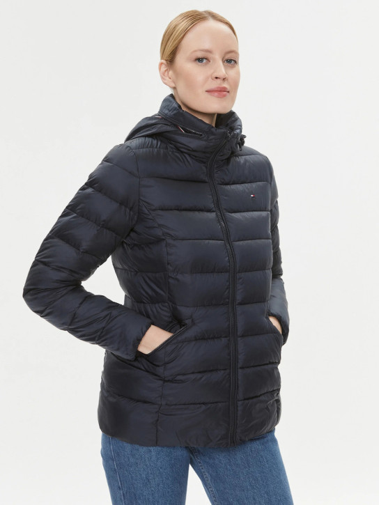 Tommy Hilfiger dámská tmavě modrá prošívaná bunda