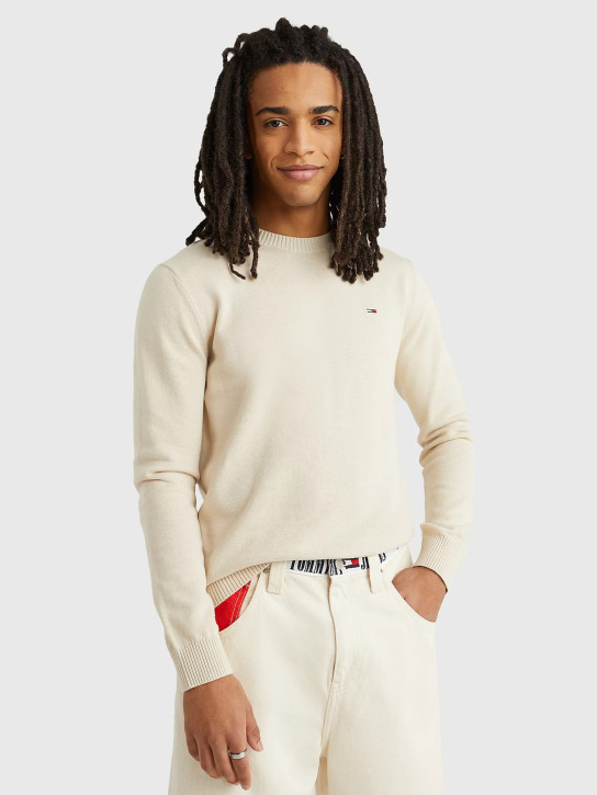 Tommy Jeans pánský béžový svetr