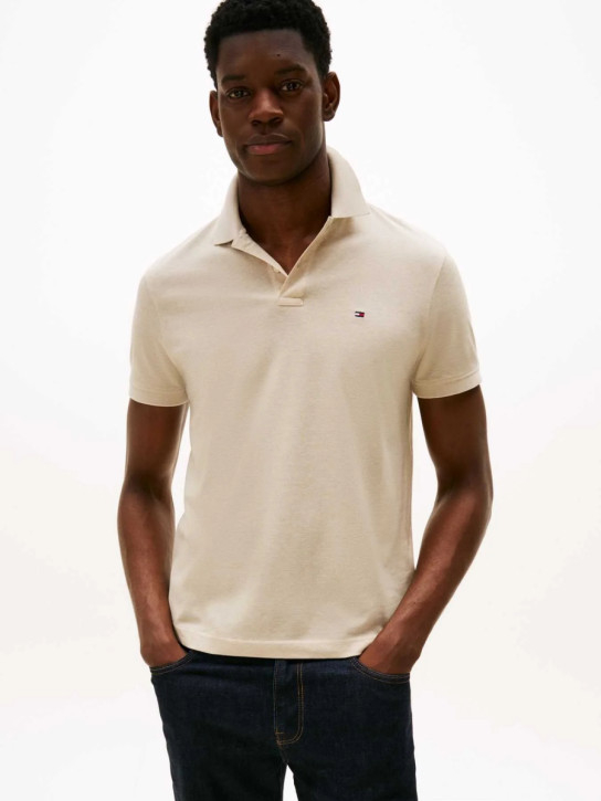 Tommy Hilfiger pánské béžové polo tričko