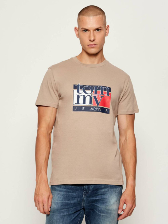 Tommy Jeans  pánské světle hnědé triko