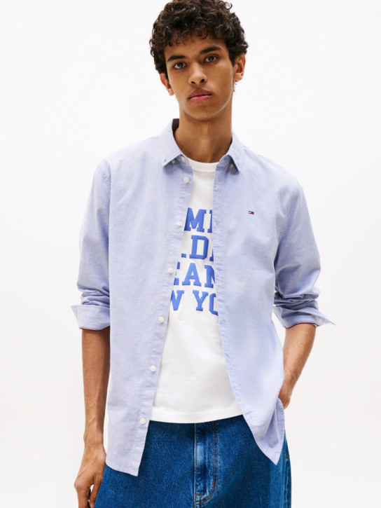 Tommy Jeans pánská modrá košile