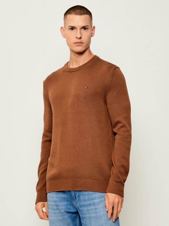 Tommy Jeans pánský hnědý svetr