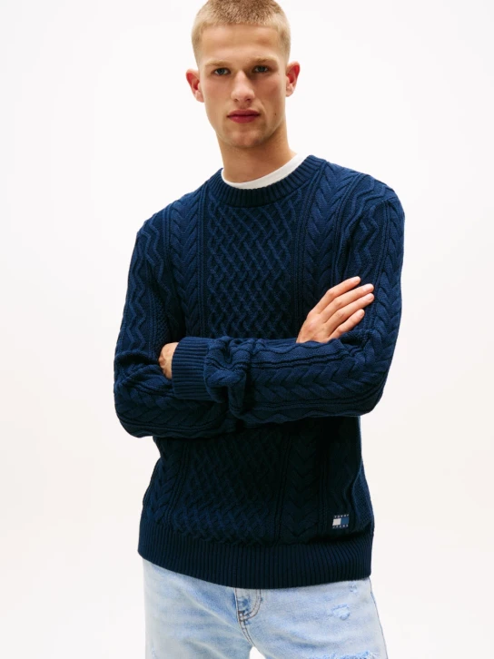 Tommy Jeans pánský tmavě modrý svetr