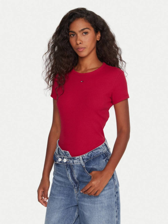 Tommy Jeans dámské růžové tričko