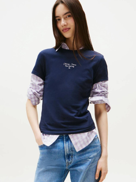 Tommy Jeans dámské modré tričko