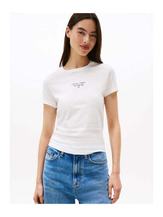 Tommy Jeans dámské bílé tričko