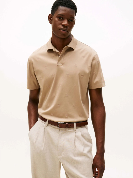 Tommy Hilfiger pánské béžové polo tričko