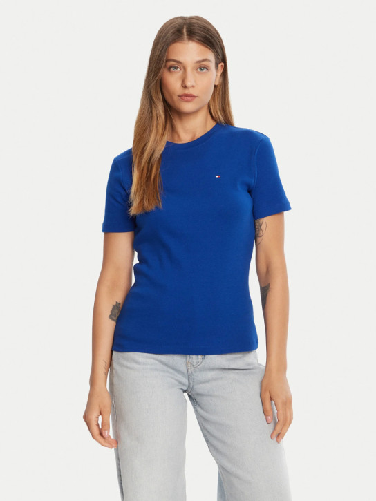Tommy Hilfiger dámské modré basic triko