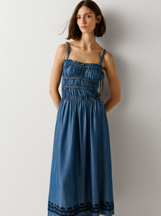 Pepe Jeans dámské modré šaty CASS 