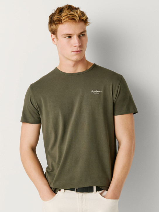Pepe Jeans pánské khaki tričko