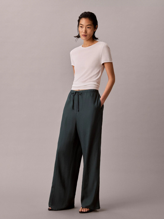 Calvin Klein dámské modrozelené kalhoty