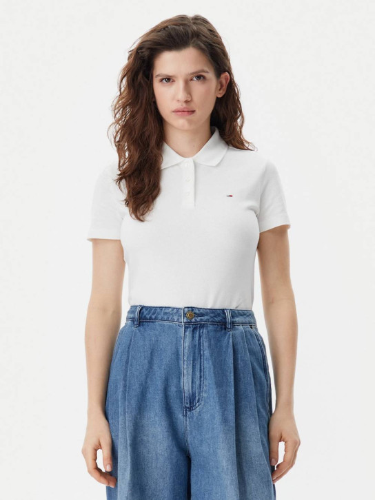 Tommy Jeans dámské bílé polo tričko
