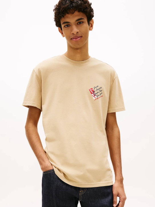 Tommy Jeans pánské béžové tričko