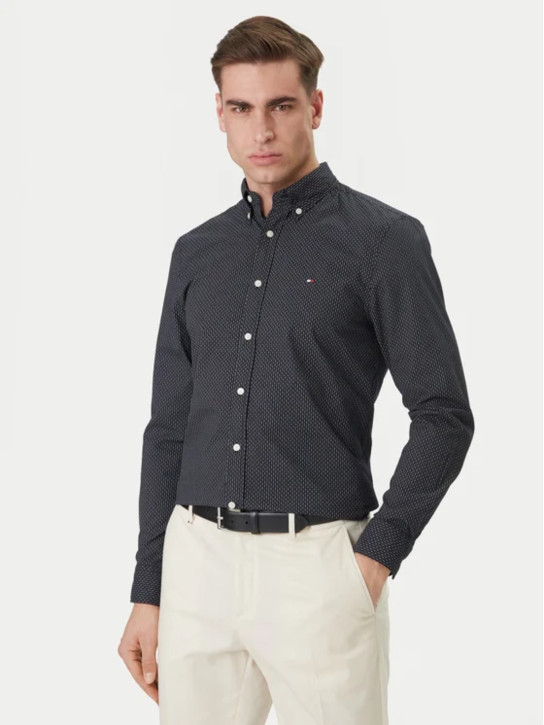 Tommy Hilfiger pánská tmavě modrá košile