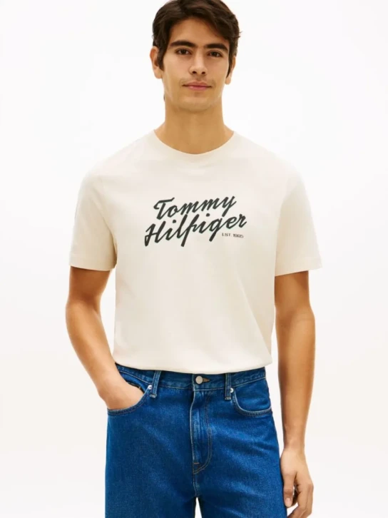 Tommy Hilfiger pánské béžové tričko