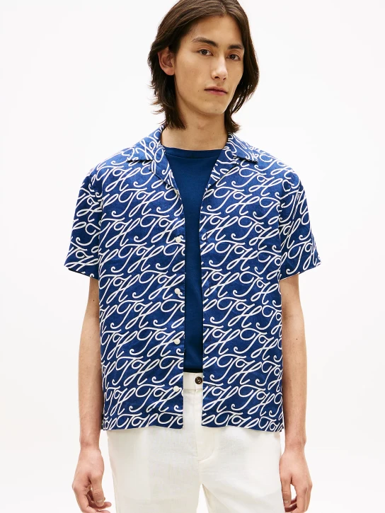 Tommy Hilfiger pánská tmavě modrá košile