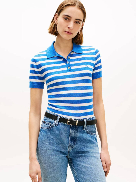 Tommy Hilfiger dámský modrý pruhovaný  svetřík