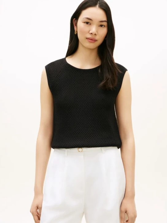 Tommy Hilfiger dámský černý háčkovaný top