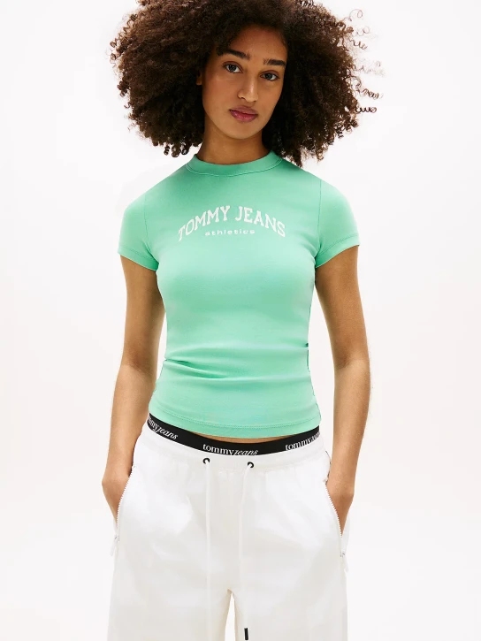 Tommy Jeans dámské zelené tričko