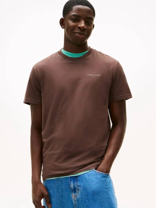 Tommy Jeans pánské hnědé tričko