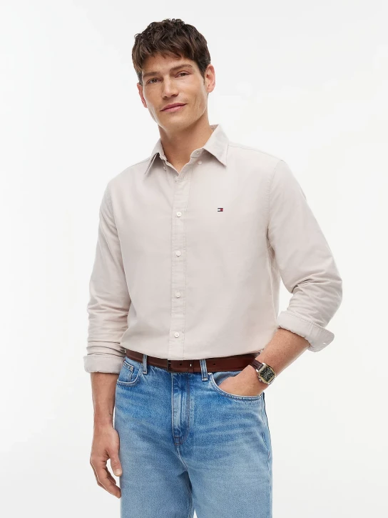 Tommy Hilfiger pánská béžová košile