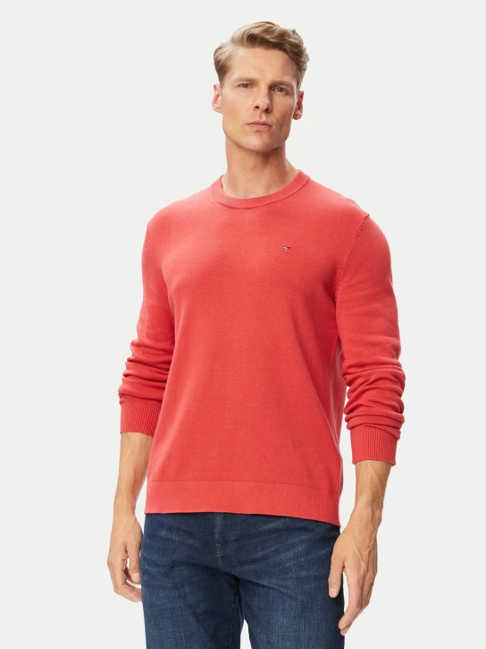 Tommy Jeans pánský korálový svetr